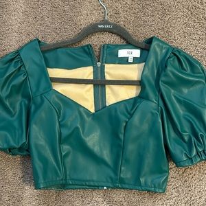 NSR cropped leather top